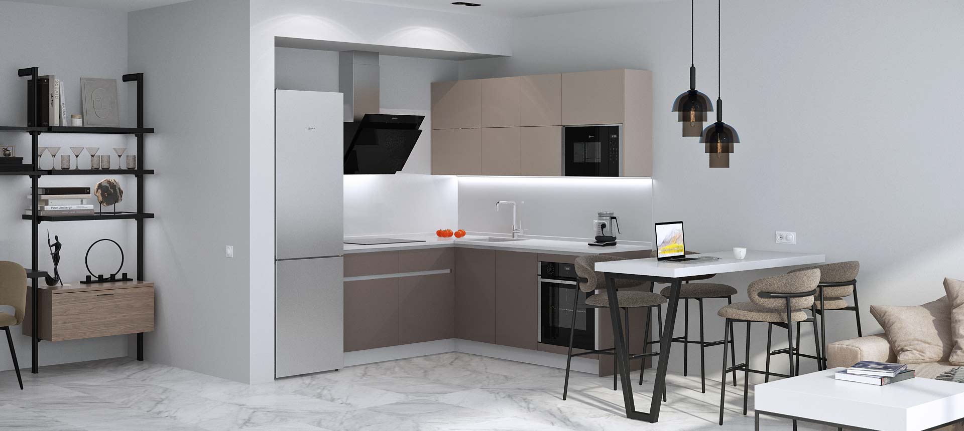 Трюфель коричневый / Кашемир&nbsp;серый&nbsp;